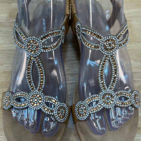 SAIMEITU Gold sling back wedge sandals‎ size 39 - Picture 7 of 12